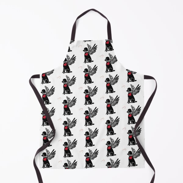 Item preview, Black Dog Angel on White Background designed and sold by Digitalmyth's Designs.