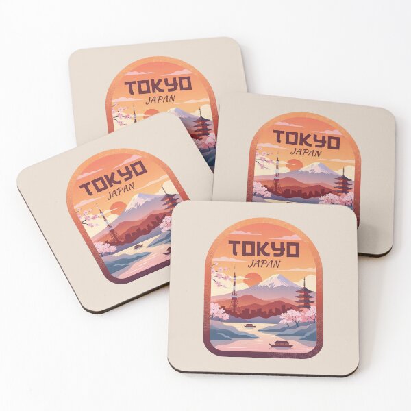 Item preview, Tokyo Japan Badge, Mt Fuji, Tokyo Tower, Sakura Cherry Blossoms designed and sold by InvestingRoad.