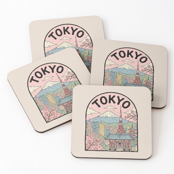 Item preview, Tokyo Japan Badge, Mt Fuji, Tokyo Tower, Sakura Cherry Blossoms designed and sold by InvestingRoad.