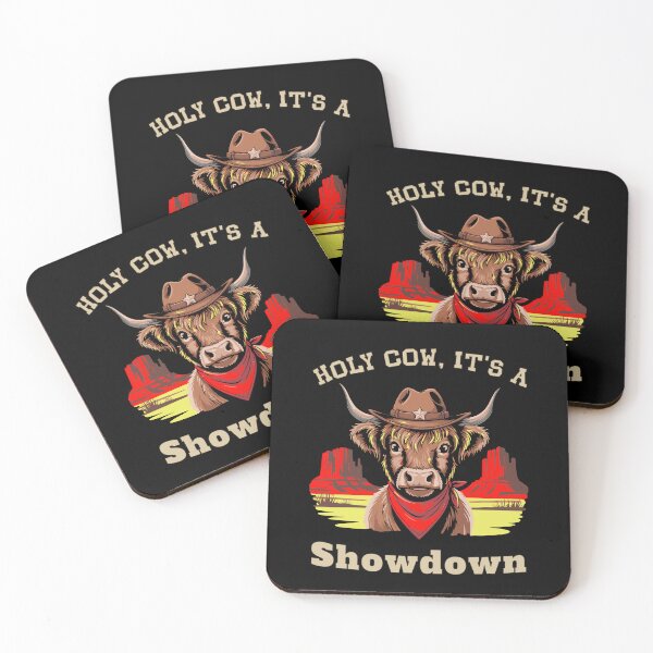 Item preview, Holy Cow It’s A Showdown – Funny Highland Cow Cowboy Western Art designed and sold by gomofo1974.