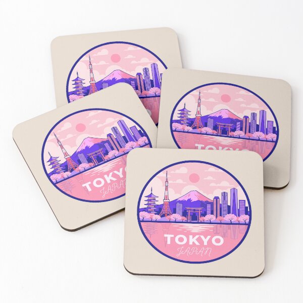 Item preview, Tokyo Japan Badge, Mt Fuji, Tokyo Tower, Sakura Cherry Blossoms designed and sold by InvestingRoad.
