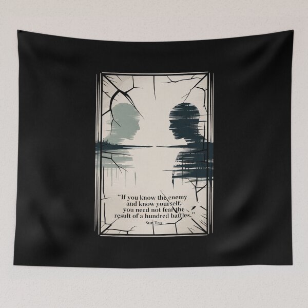 Item preview, Know the Enemy, Know Yourself (Sun Tzu) Silhouette Poster designed and sold by Enea Kelo.