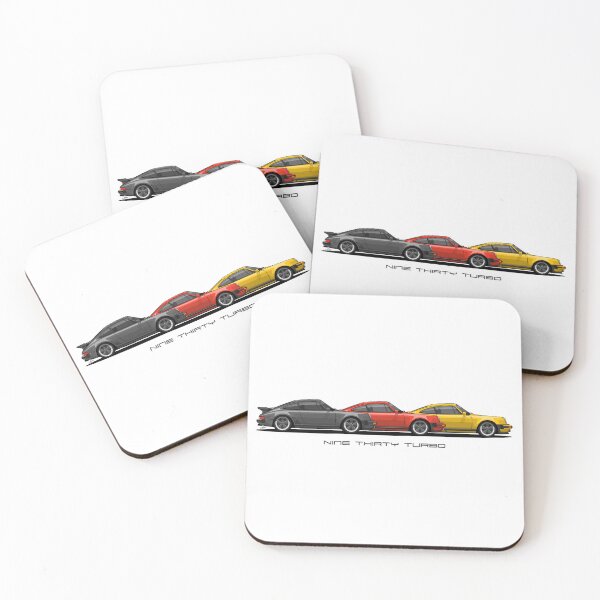 Item preview, Three 930 turbo retro German Flag colors Illustration designed and sold by blackdogshop.