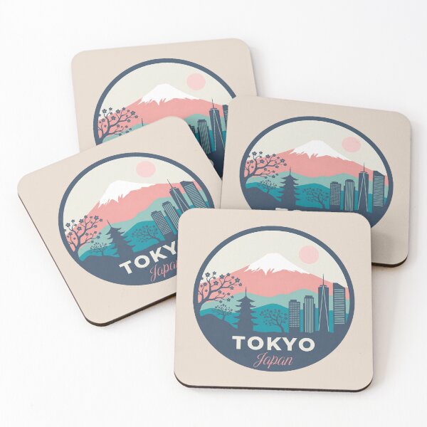 Item preview, Tokyo Japan Badge, Mt Fuji, Tokyo Tower, Sakura Cherry Blossoms designed and sold by InvestingRoad.