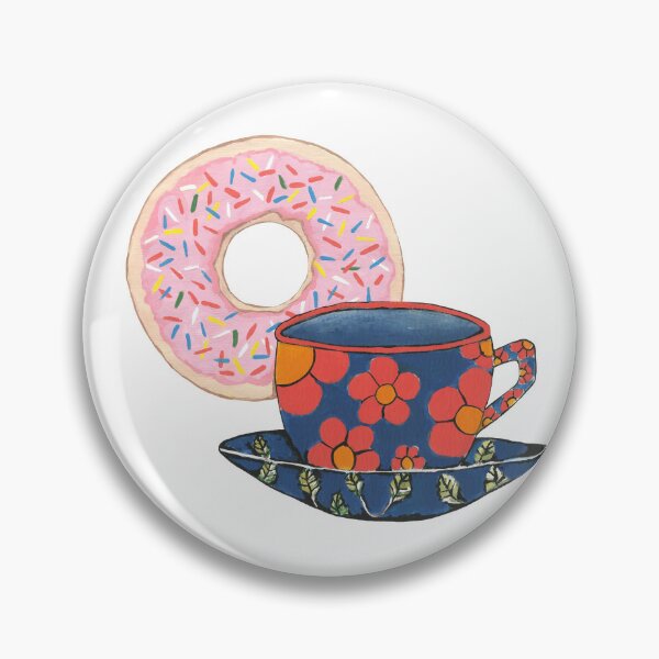 Item preview, Floral Coffee Cup And Strawberry Sprinkled Donut designed and sold by Sartoris Art.
