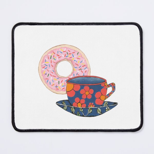 Item preview, Floral Coffee Cup And Strawberry Sprinkled Donut designed and sold by Sartoris Art.