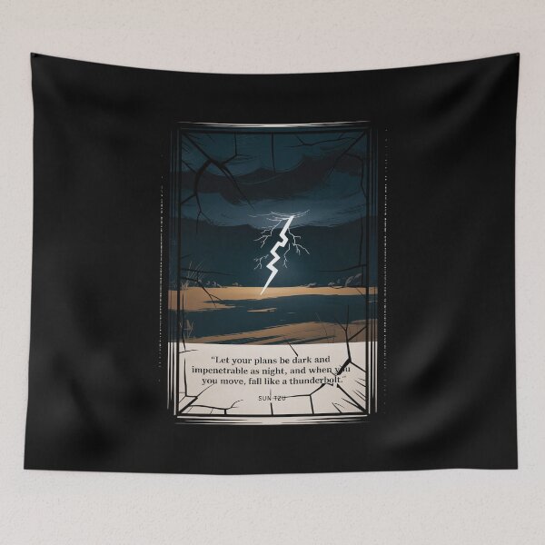Item preview, Plans Dark as Night (Sun Tzu) Lightning Poster designed and sold by Enea Kelo.