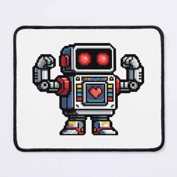 Item preview, Cute Pixel Robot With Heart Retro 8 Bit Style designed and sold by ViperVexPixel.