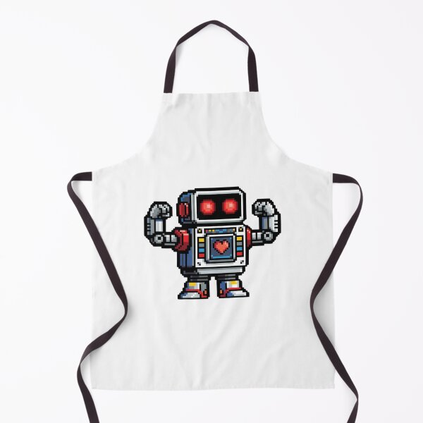 Item preview, Cute Pixel Robot With Heart Retro 8 Bit Style designed and sold by ViperVexPixel.
