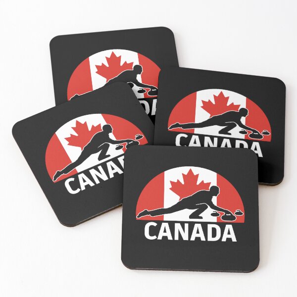 Item preview, Canada Curling Silhouette with Maple Leaf – Team Canada Winter Sports Graphic designed and sold by BrainBubbleArt.