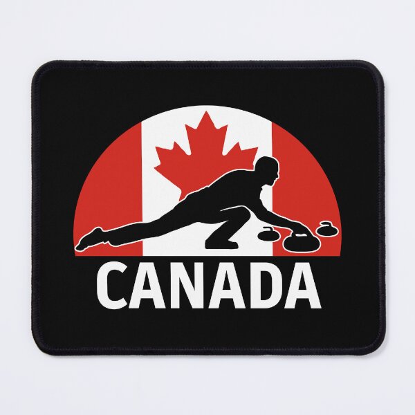 Item preview, Canada Curling Silhouette with Maple Leaf – Team Canada Winter Sports Graphic designed and sold by BrainBubbleArt.