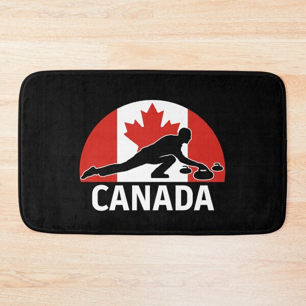 Item preview, Canada Curling Silhouette with Maple Leaf – Team Canada Winter Sports Graphic designed and sold by BrainBubbleArt.