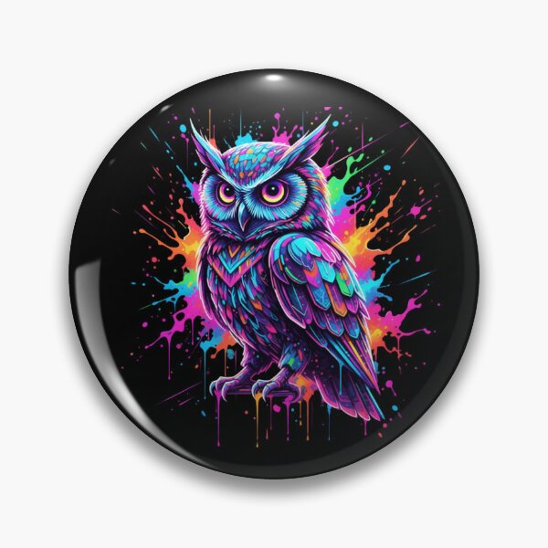 Item preview, Neon Psychedelic Owl Splash Trippy Colorful Vibrant Art designed and sold by ExploreAura Studio.