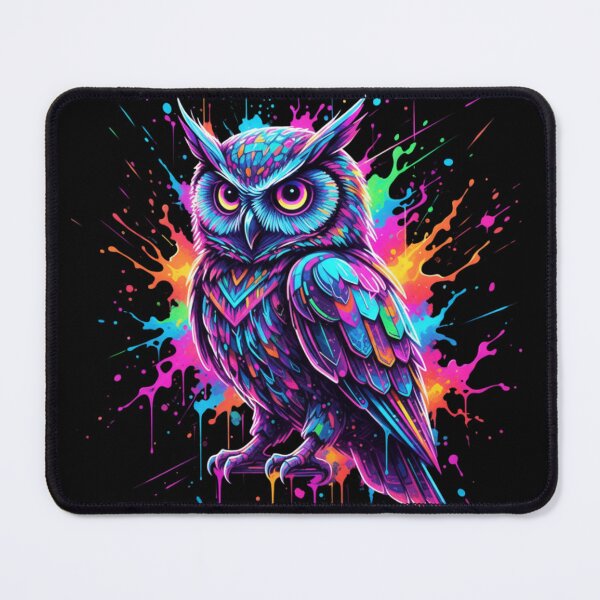 Item preview, Neon Psychedelic Owl Splash Trippy Colorful Vibrant Art designed and sold by ExploreAura Studio.