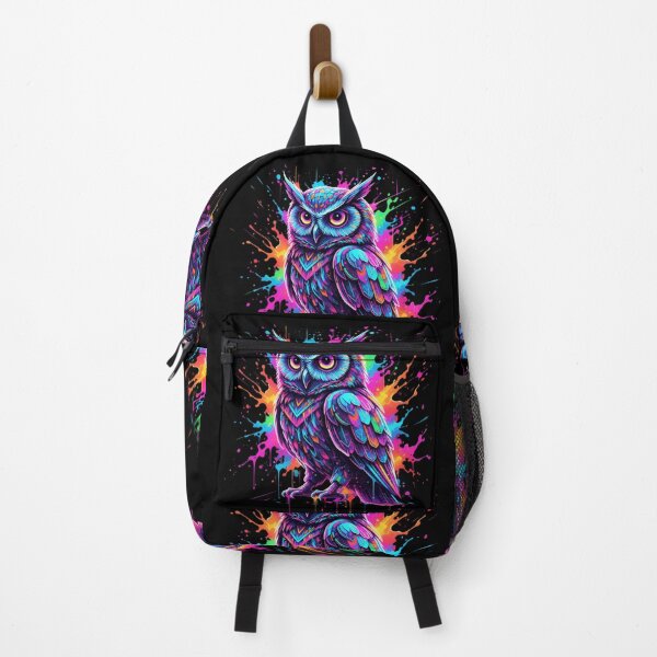 Item preview, Neon Psychedelic Owl Splash Trippy Colorful Vibrant Art designed and sold by ExploreAura Studio.