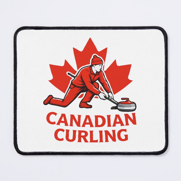 Item preview, Canadian Curling Maple Leaf Design – Curling Player Winter Sports Canada Art designed and sold by BrainBubbleArt.