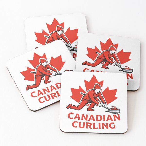 Item preview, Canadian Curling Maple Leaf Design – Curling Player Winter Sports Canada Art designed and sold by BrainBubbleArt.