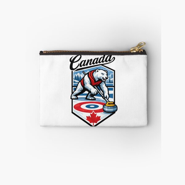 Item preview, Canadian Polar Bear Curling Champion – Canada Winter Sports Curling Illustration designed and sold by BrainBubbleArt.