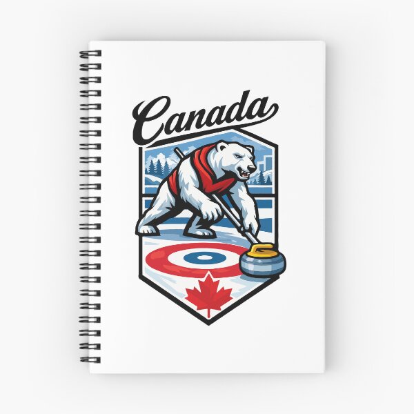 Item preview, Canadian Polar Bear Curling Champion – Canada Winter Sports Curling Illustration designed and sold by BrainBubbleArt.