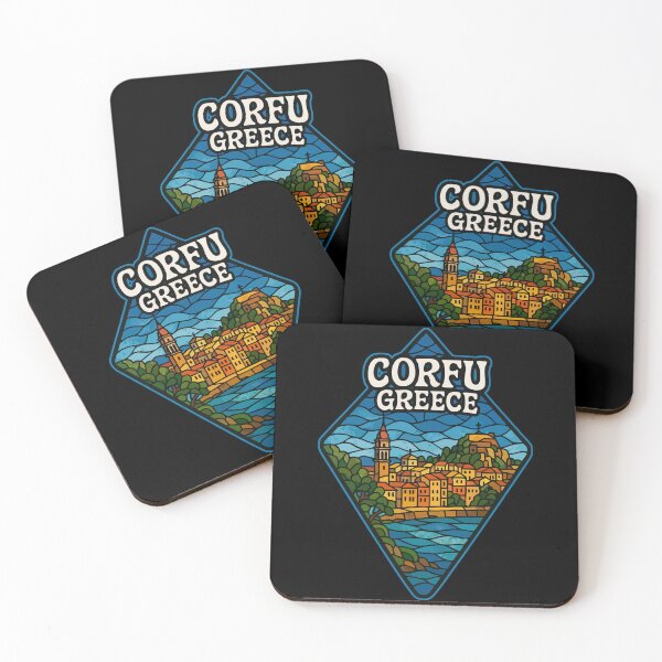 Item preview, Corfu Island Greece Stained Glass Art Travel designed and sold by TomFrontierArt.