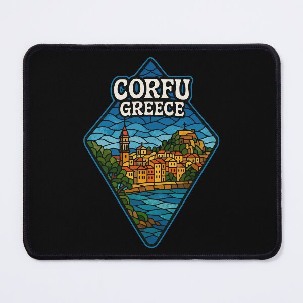 Item preview, Corfu Island Greece Stained Glass Art Travel designed and sold by TomFrontierArt.