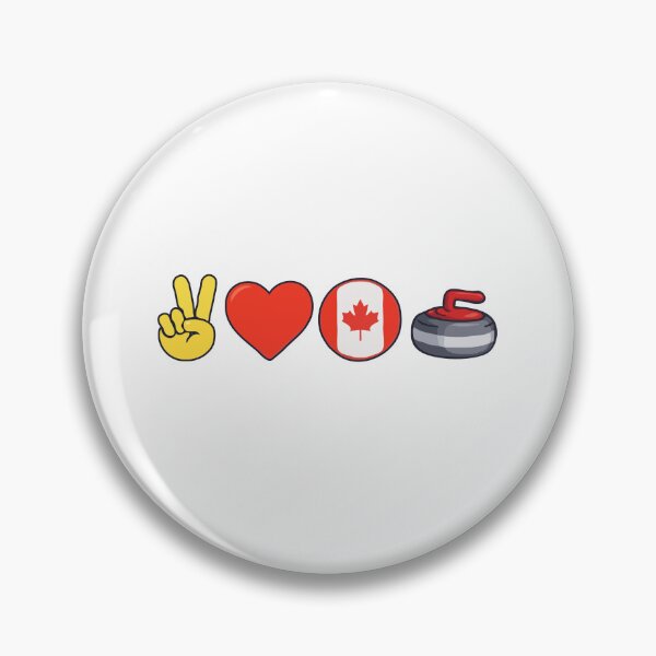Item preview, Peace Love Canada Curling Graphic – Canadian Curling Stone Maple Leaf Design designed and sold by BrainBubbleArt.