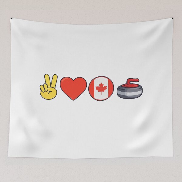 Item preview, Peace Love Canada Curling Graphic – Canadian Curling Stone Maple Leaf Design designed and sold by BrainBubbleArt.