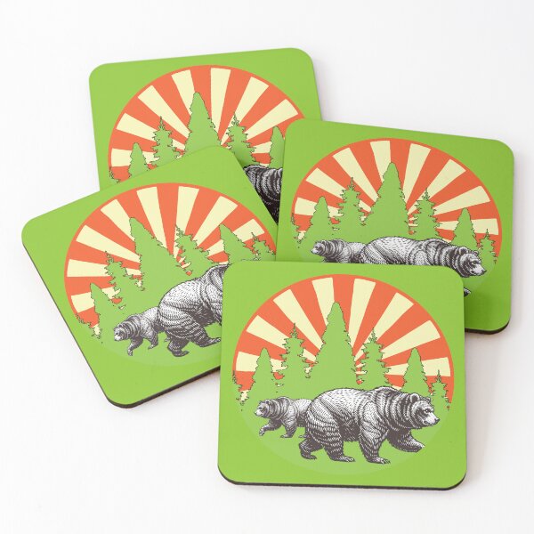 Item preview, Twin Bears at Sunrise – Bold Nature Vibes for Bear Lovers and Tree Huggers designed and sold by Analog Aura .