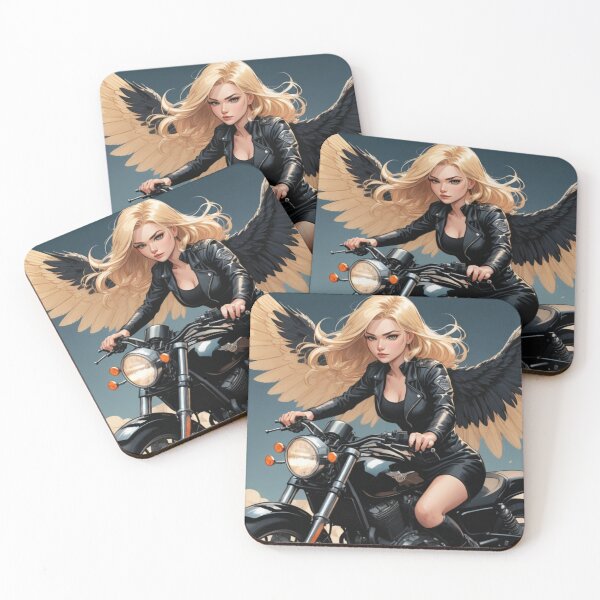 Item preview, Winged biker girl designed and sold by Dorisartist.