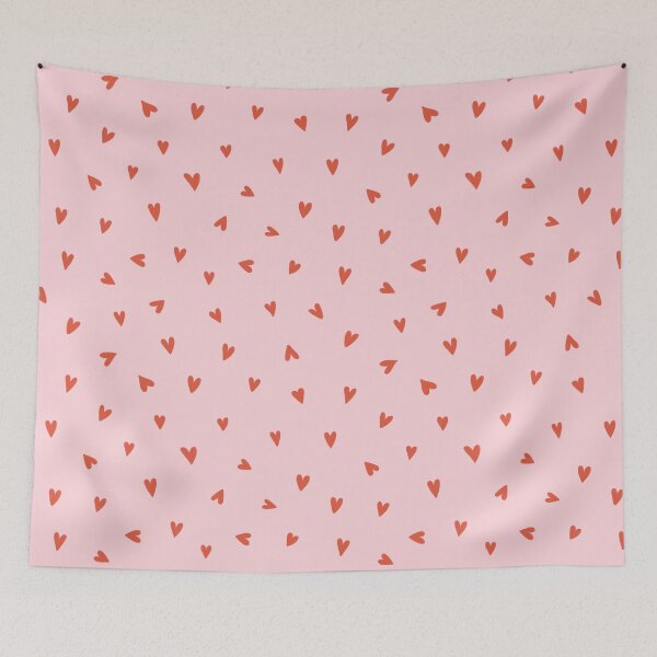 Item preview, Tiny tossed hearts | Valentine coquette cute pink and red design designed and sold by Illustrated by Nat.
