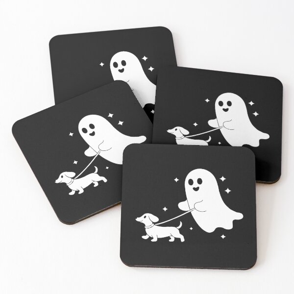 Item preview, Cute Ghost Walking a Dog – Funny Spooky Halloween Dog Lover Art designed and sold by BrainBubbleArt.