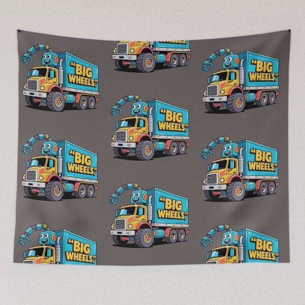 Item preview, Big Wheels – Funny Truck Robot Cartoon Design designed and sold by GraphGUY.