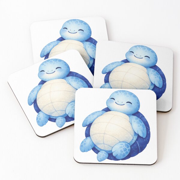 Item preview, Chubby Sea Turtle Floating on Back Blue Gouache designed and sold by zoughlal.