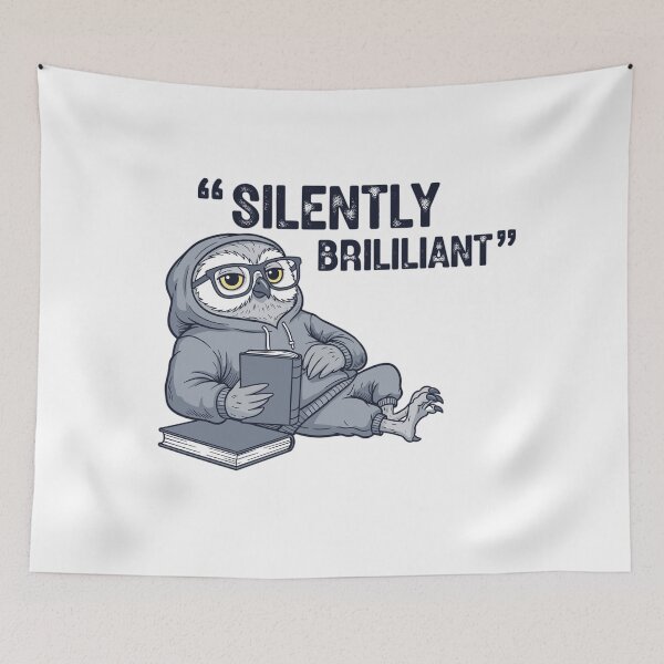 Item preview, Silently Brilliant Owl Reading Book – Cute Intellectual Animal Illustration designed and sold by aaljone007.