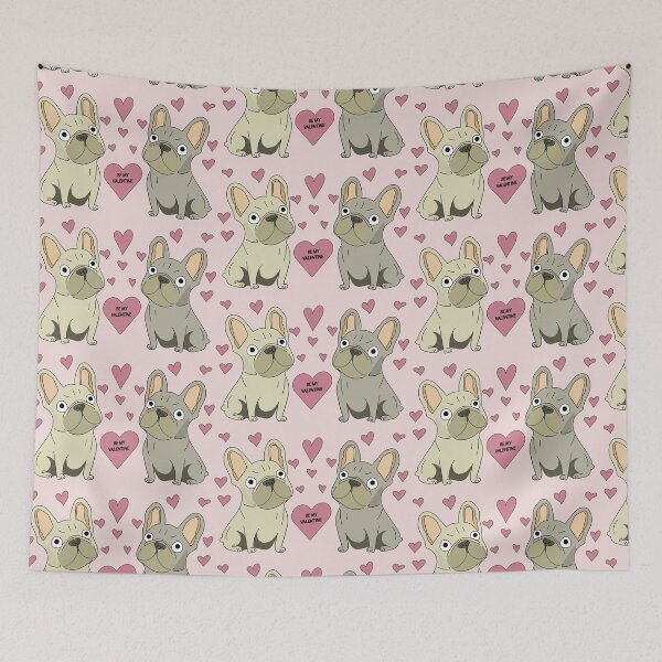 Item preview, Be my Valentine French Bulldog couple designed and sold by Mountain-Point.