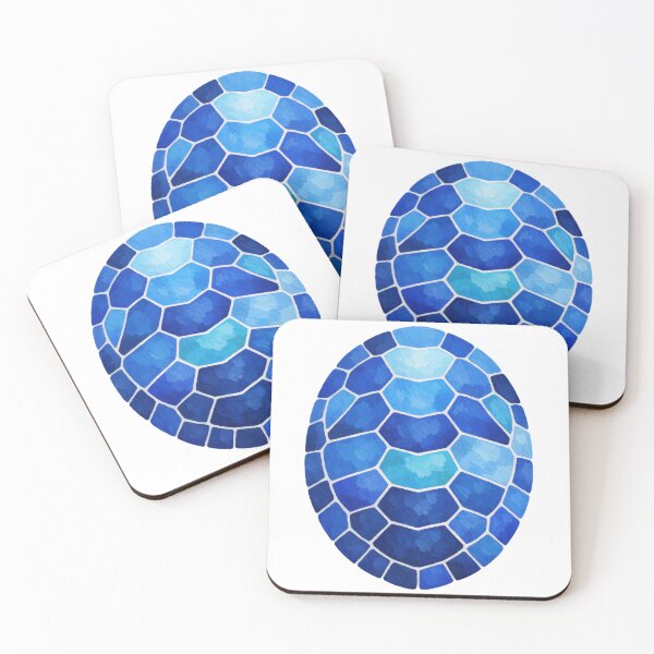 Item preview, Geometric Blue Turtle Shell Mosaic Pattern designed and sold by zoughlal.