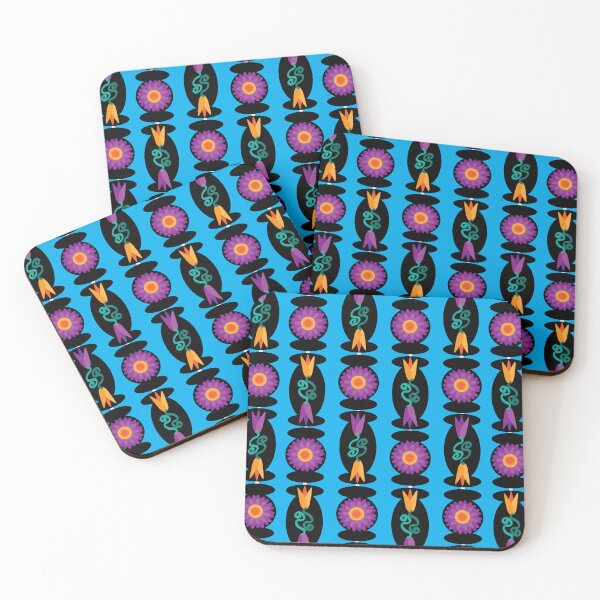Item preview, Bright Vertical Alternating Beads on Blue designed and sold by Digitalmyth's Designs.