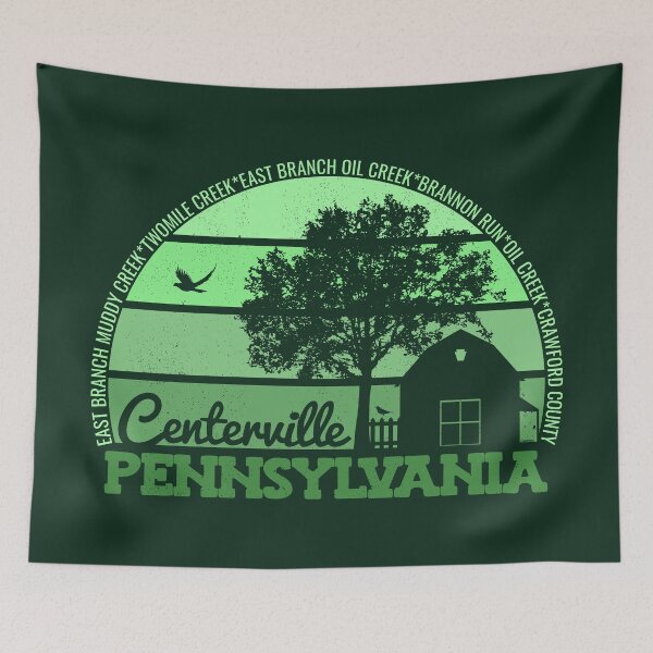 Item preview, Centerville Pennsylvania Sunset Retro Vintage Local Pride Logo designed and sold by CRHPOD20.