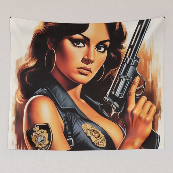 Item preview, Retro Hot Police Girl designed and sold by PulpVintage.