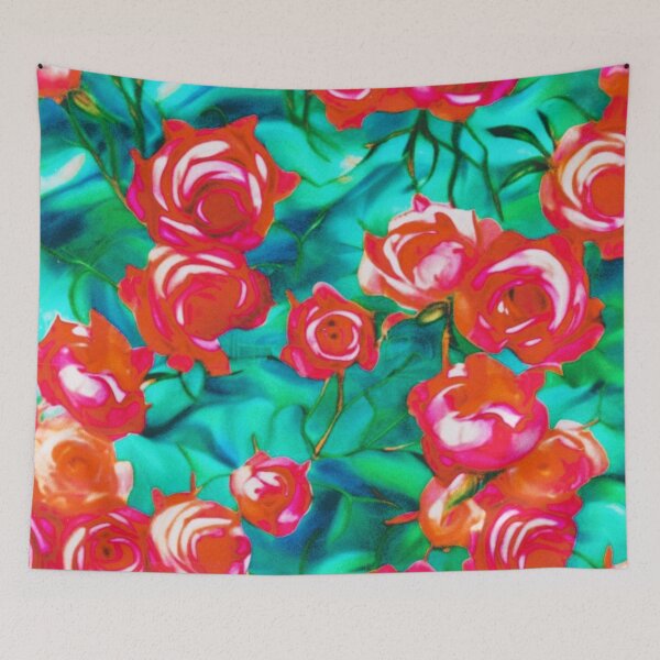 Item preview, Lush Rose Cluster Painting for Maximalist Flower Lovers designed and sold by WildStroke.