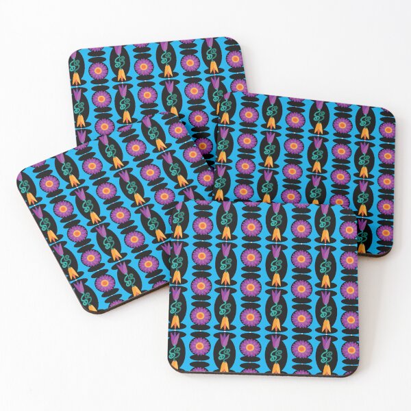Item preview, Bright Vertical Beads on Blue designed and sold by Digitalmyth's Designs.