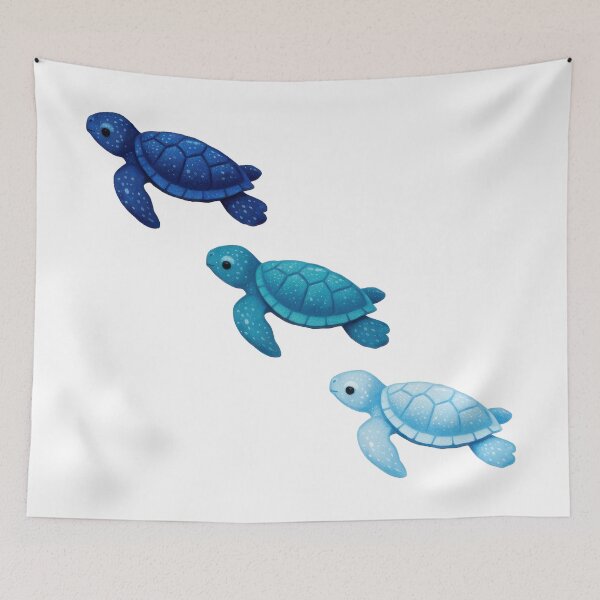 Item preview, Three Baby Sea Turtles Swimming Line designed and sold by zoughlal.