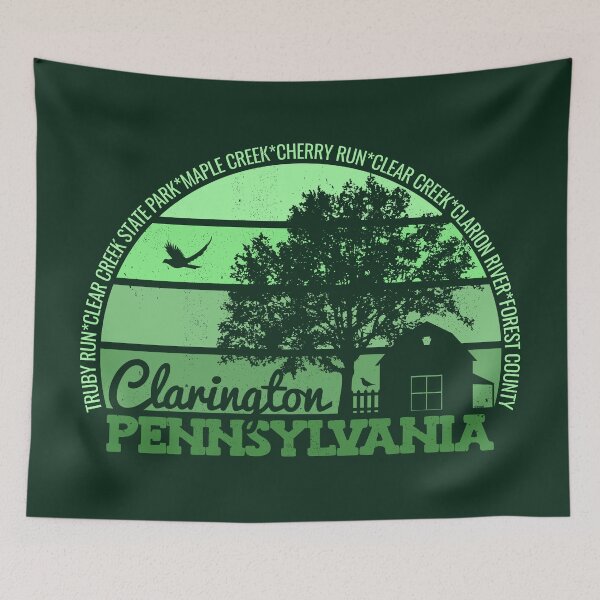 Item preview, Clarington Pennsylvania Sunset Retro Vintage Local Pride Logo designed and sold by CRHPOD20.