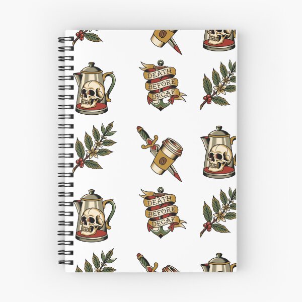 Item preview, American Traditional Tattoo Flash: Death Before Decaf Coffee Set designed and sold by NonditStudio.
