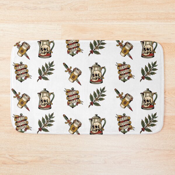 Item preview, American Traditional Tattoo Flash: Death Before Decaf Coffee Set designed and sold by NonditStudio.