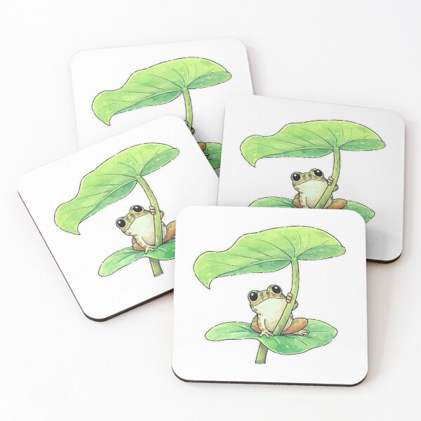 Item preview, Friendly Frog Under Leaf designed and sold by nandemo-ya.