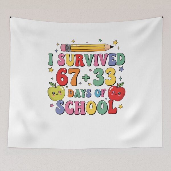 Item preview, I Survived 67 Plus 33 Days of School for Kids Funny 6 7 Meme designed and sold by MuniraWearify.