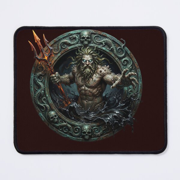 Item preview, Abyssal Poseidon: Dark Fantasy God of the Deep | Hyper-Muscular Horror Art designed and sold by Clark A Bennett.