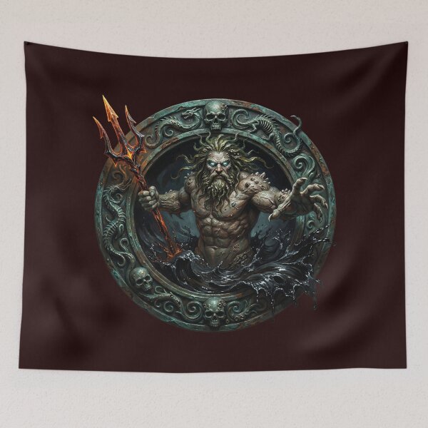 Item preview, Abyssal Poseidon: Dark Fantasy God of the Deep | Hyper-Muscular Horror Art designed and sold by Clark A Bennett.