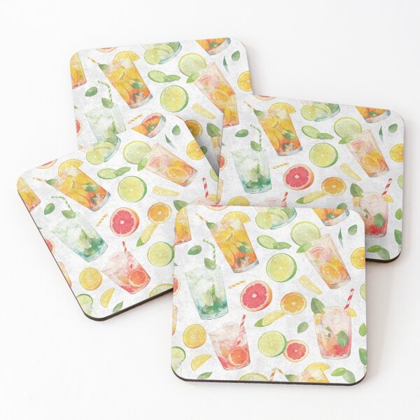 Item preview, WATERCOLOR CITRUS DRINKS PATTERN | FRESH SUMMER LEMONADE& MINT ILLUSTRATION designed and sold by Feyi123.